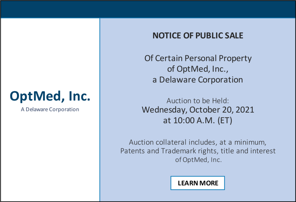 OptMed, Inc. Public Sale